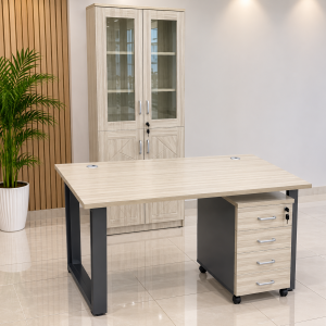 ENSEMBLE DE BUREAU ÉRABLE (BUREAU, ARMOIRE, CAISSON MOBILE)
