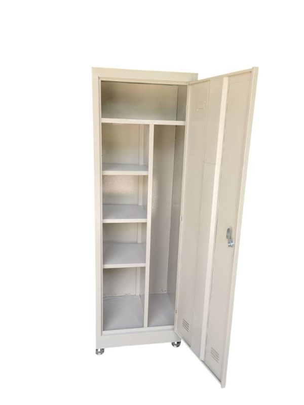 Armoire Vestiaire Métallique Mixte (1 Porte / Penderie & Étagères)